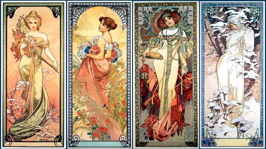 Four Seasons by Alphonse Mucha